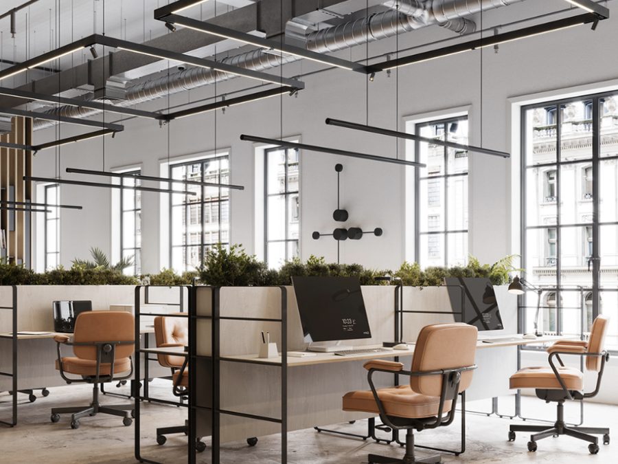 Open office with workstations